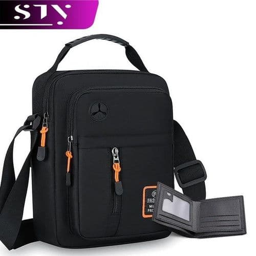 STY Men Cross-body Bag + Wallet + A Free Gift Set- Black