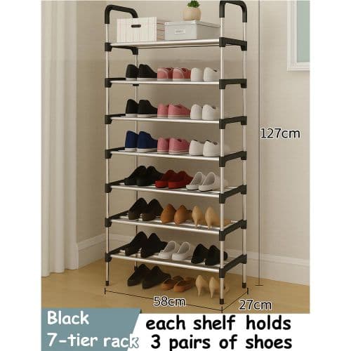 CYFAZA 7-Tiers Shoe Rack Storage Organizer 24 Pairs Large Capacity