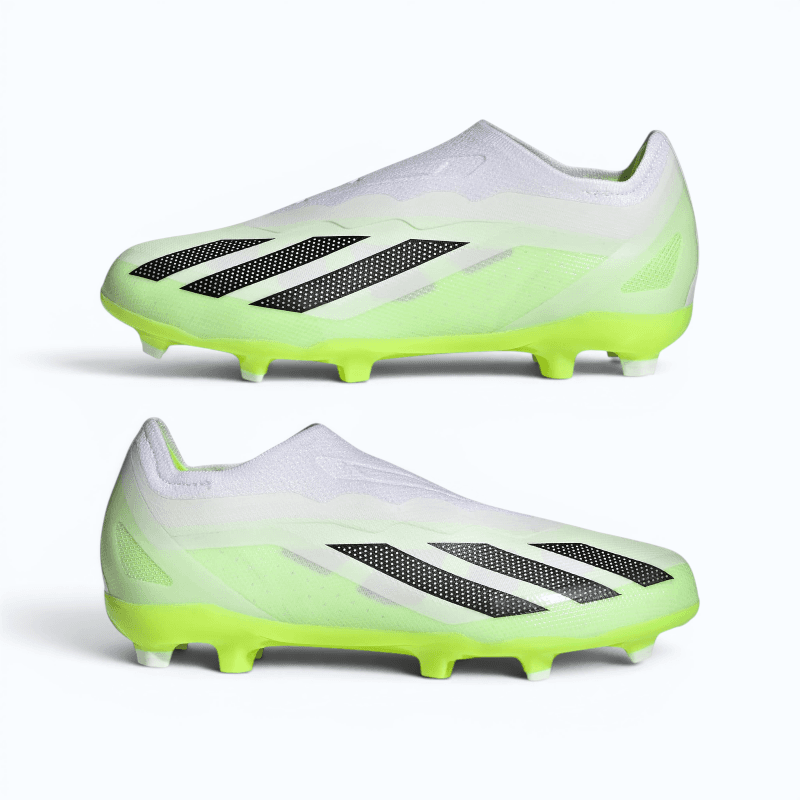 Adidas X Crazyfast+ FG – Speed Football Boots (White Green Laceless)