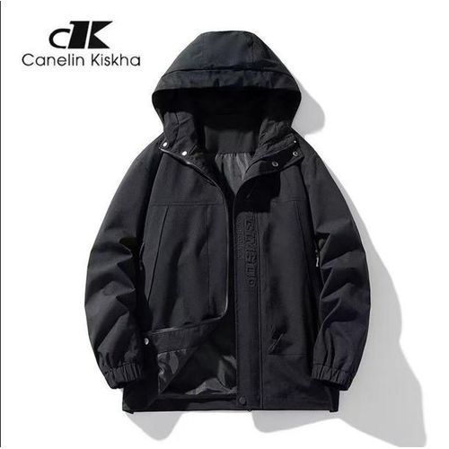 24 7 FASHION High Quality Water proof Jacket Unisex with a Hoodie - Black
