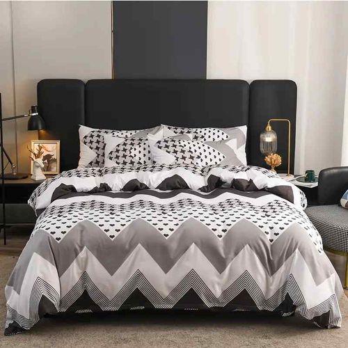 Grace Foam Grace Foam 5*6 Duvet Set, 1 Duvet ,1 Bedsheet & 2 Pillow Cases -Grey