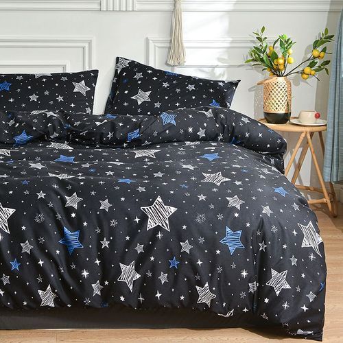 Grace Foam Grace Foam 5*6 Duvet Set, 1 Duvet ,1 Bedsheet & 2 Pillow Cases -Black
